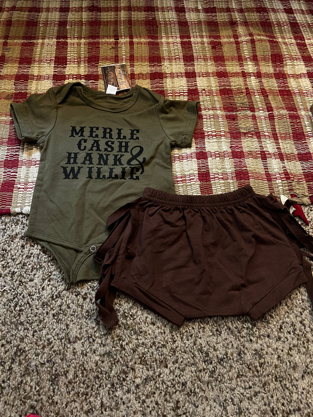 Merle cash hank & Willie baby girls clothing set